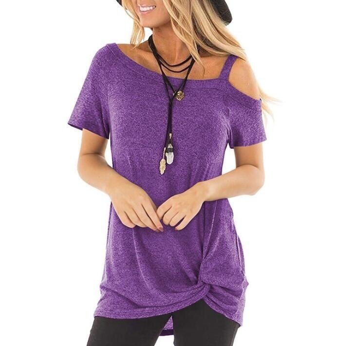 Side Twist Knotted Blouse Tunic T Shirts