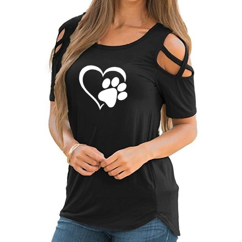 Cotton Criss Cross Cold Shoulder T- shirts