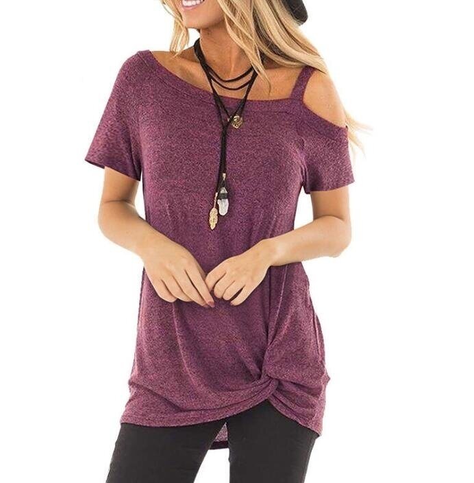 Side Twist Knotted Blouse Tunic T Shirts