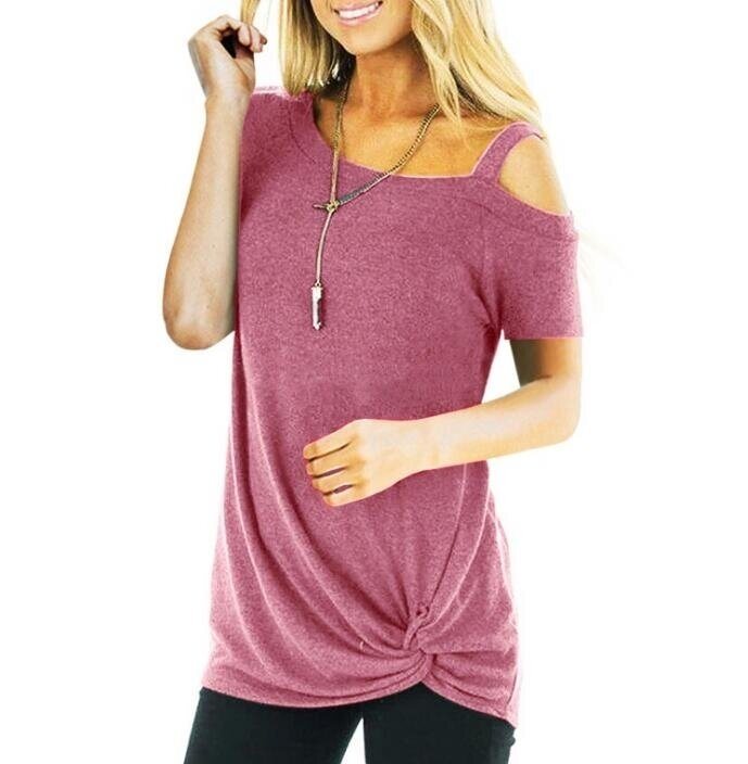 Side Twist Knotted Blouse Tunic T Shirts