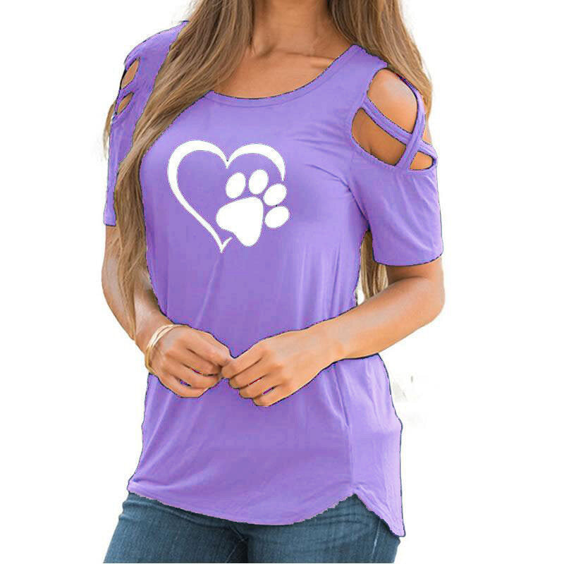 Cotton Criss Cross Cold Shoulder T- shirts