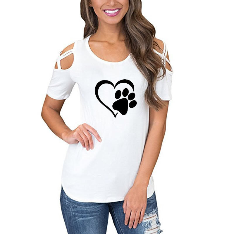 Cotton Criss Cross Cold Shoulder T- shirts