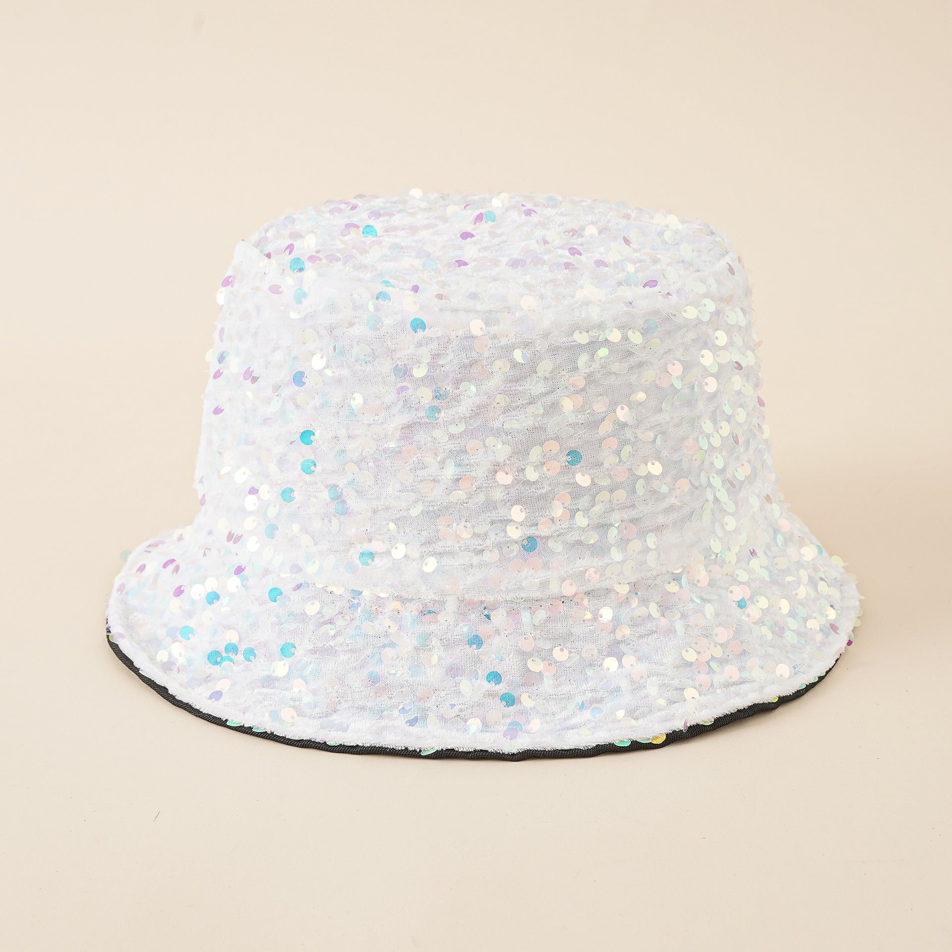 Spring and summer new sequined fisherman hat fashion elegant basin hat foldable face cover hat