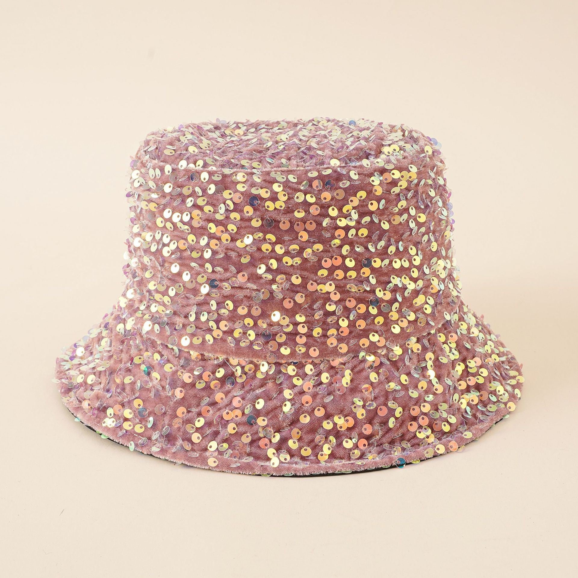 Spring and summer new sequined fisherman hat fashion elegant basin hat foldable face cover hat