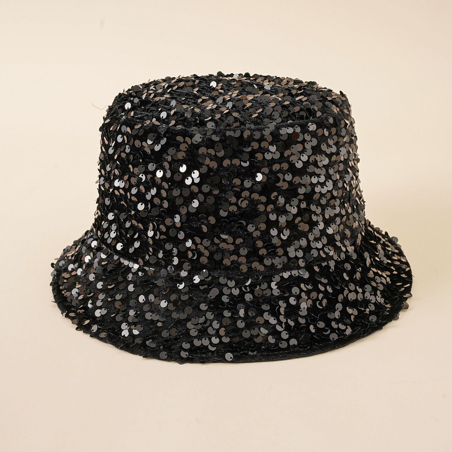 Spring and summer new sequined fisherman hat fashion elegant basin hat foldable face cover hat