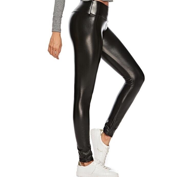 Sexy Womens Leather High Waisted Leggings