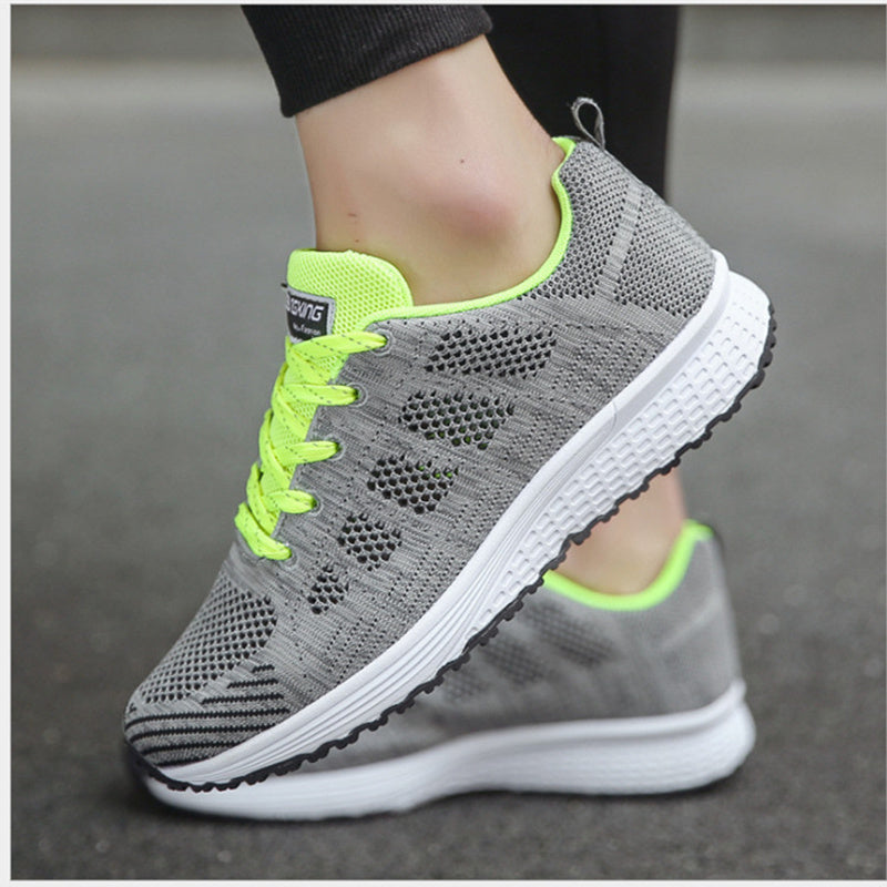 Fly Weaving Mesh Sport Shoes Size 35-44 Women Men Walking Breathable Casual Flat Sneakers Soft Cozy Outdoor Lightweight Trainers