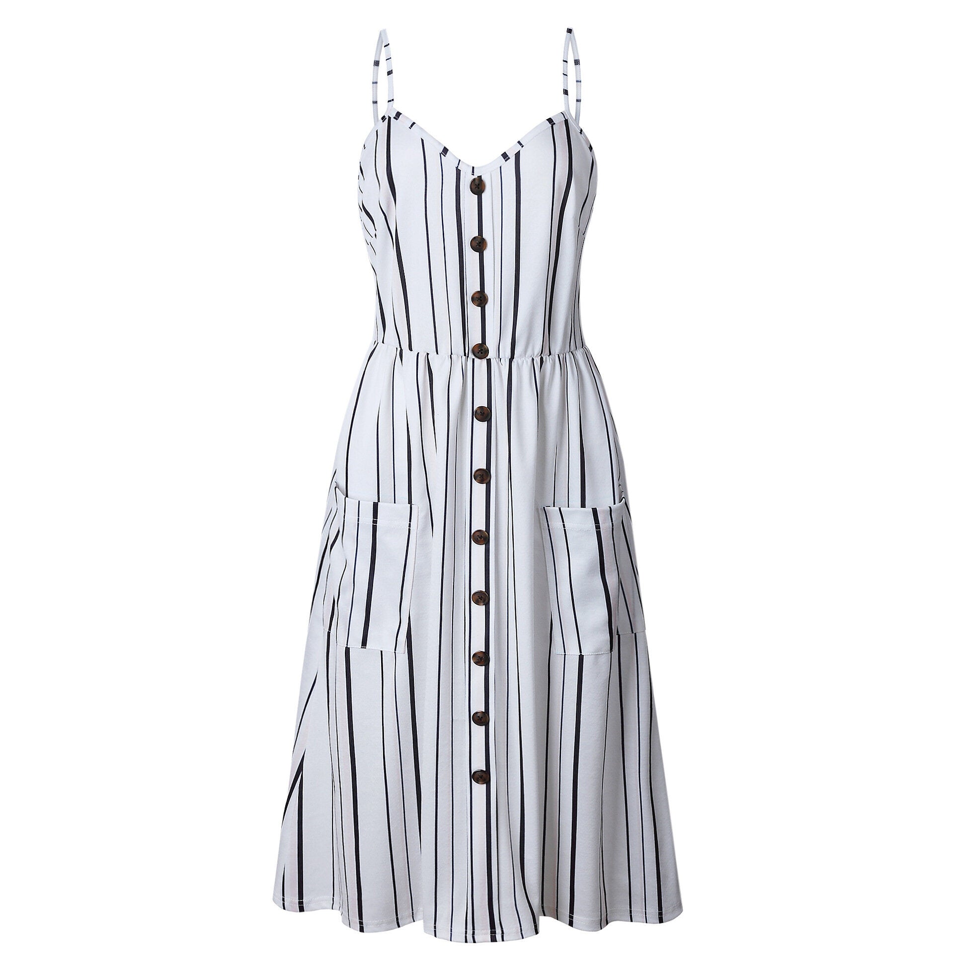 Women's Sleeveless Strappy Summer Beach Swing Dress