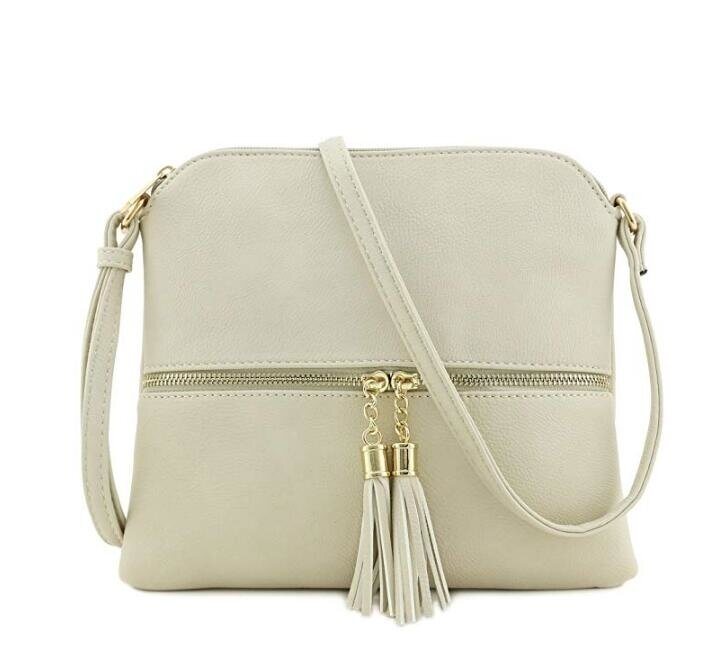 Lightweight Medium Crossbody Bag with Tassel