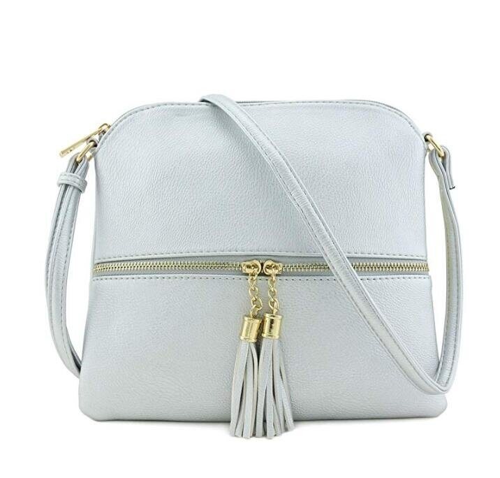 Lightweight Medium Crossbody Bag with Tassel