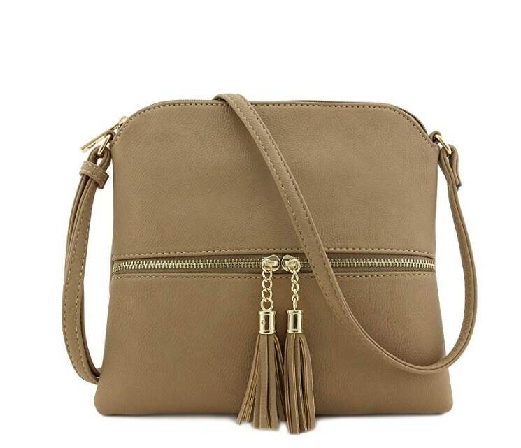 Lightweight Medium Crossbody Bag with Tassel