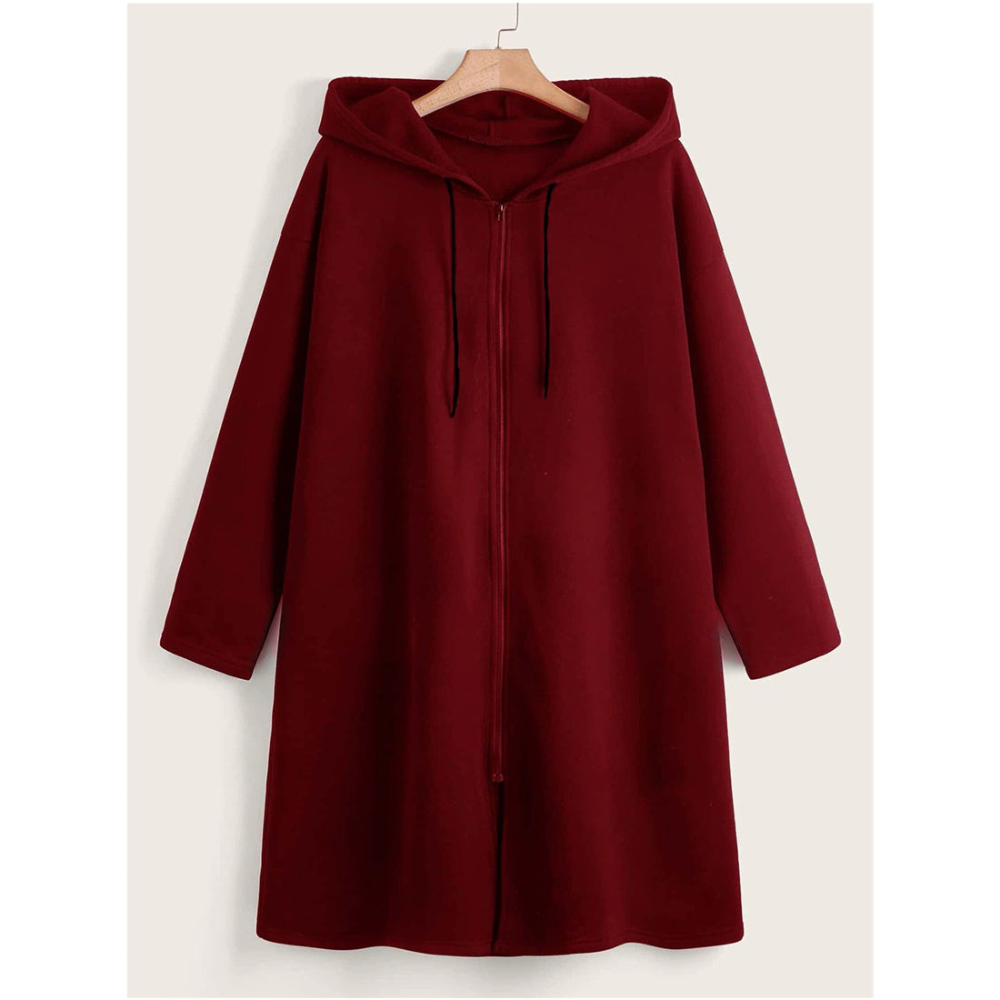 Large Size Long Hooded Pullover Coat Women 2022 New Casual Fashion Loose Zip Cardigan Solid Top Inner Thin Fleece Autumn Winter