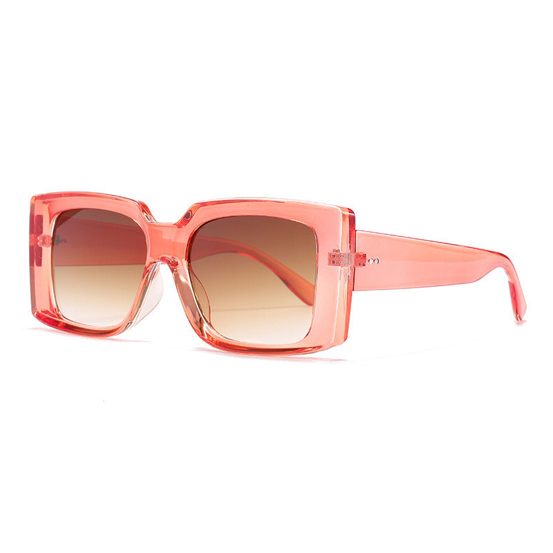 Women Sunglasses Fashion Square Sunglass Leopard Large Frame Candy ColorSun Glasses Retro UV400 Fradients Shades Eyewear