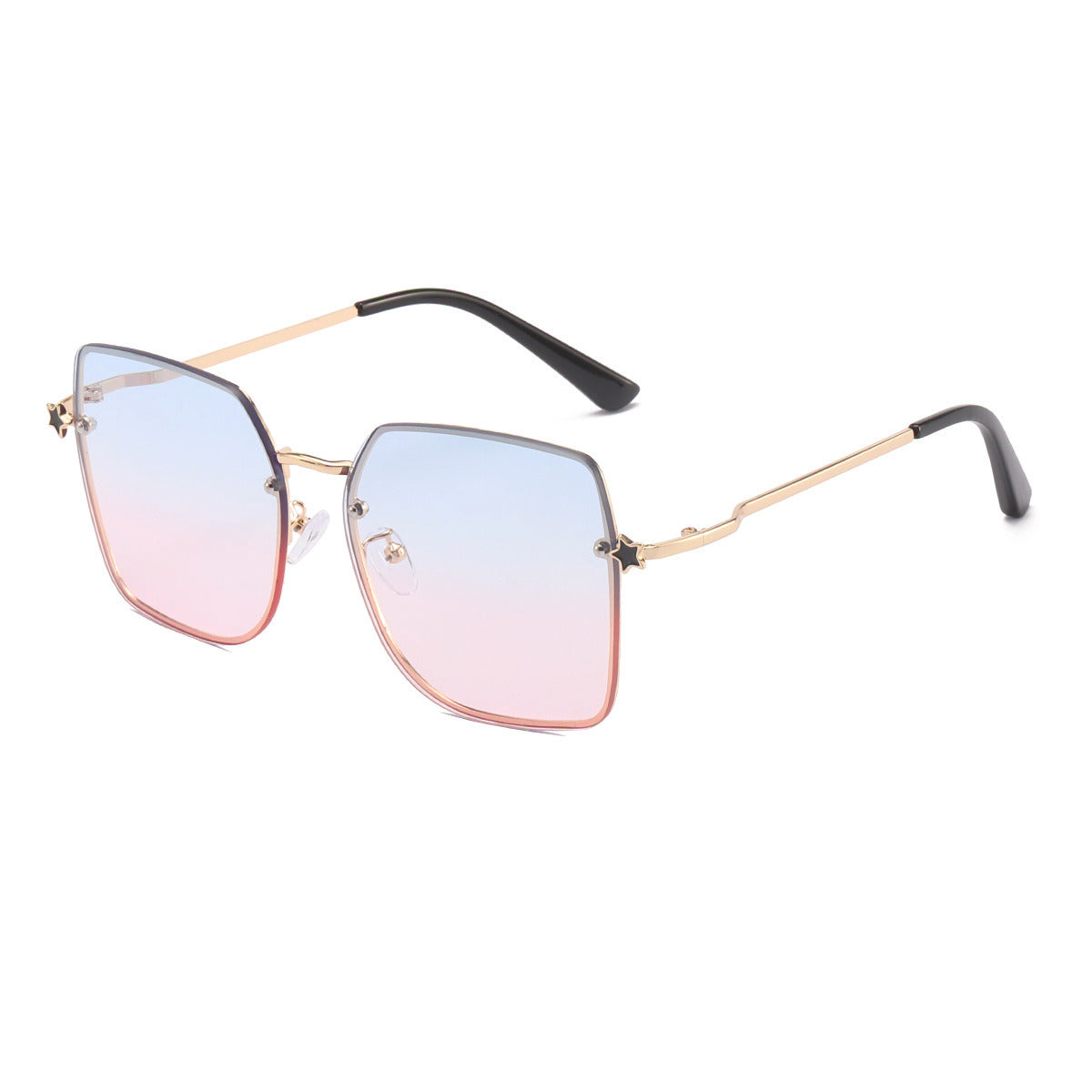 Fashion Square Sunglasses Women Oversized Sunglass Vintage Alloy Sun Glass Men Eyewear UV400 Gradient Ocean Shades