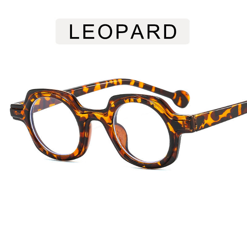 Fashion Round Myopia Glasses Frame Women Men Clear Lens Glasses Optical Spectacle Goggles Leopard Female Eyeglass