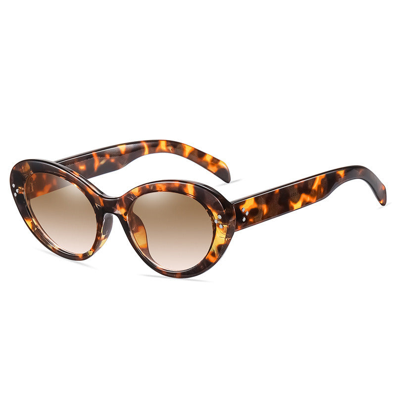 Fashion Cat Eye Sunglasses Women Rivets Glasses Retro Leopard Sunglass Luxury Designer Eyewear UV400 Sun Glass Gradient Shades