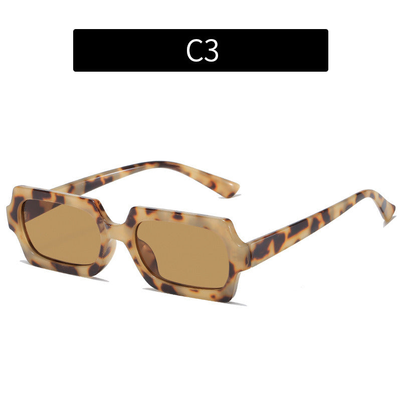 Fashion Rectangle Sunglasses Women Leopard Frame Glasses Retro Sunglass Men Luxury Designer Eyewear UV400 Sun Glass Brown Shades