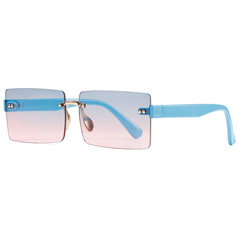 Rectangle Sunglasses Fashion Sun Glasses Women Rimless SunglassFemale Ocean Lens Luxry Brand UV400 Shades Eyewear