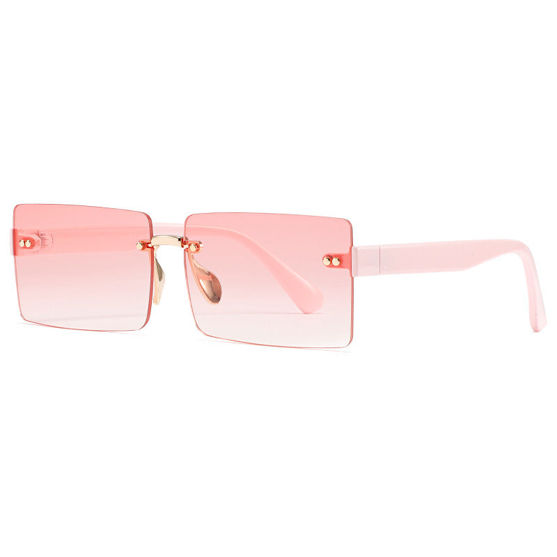 Rectangle Sunglasses Fashion Sun Glasses Women Rimless SunglassFemale Ocean Lens Luxry Brand UV400 Shades Eyewear