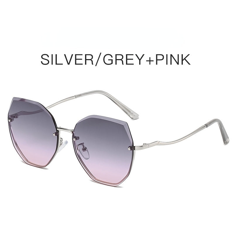 Fashion Rimless Polygonal Sunglasses Women Glasses Retro Sunglass Female Luxury Designer Eyewear UV400 Sun Glass Gradient Shades