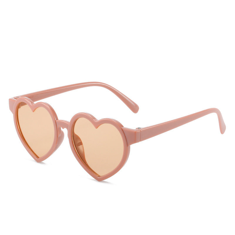 Fashion Heart Sunglasses Girl Glasses Retro Sunglass Boy Luxury Designer Eyewear UV400 Sun Glass Gradient Brown Shades