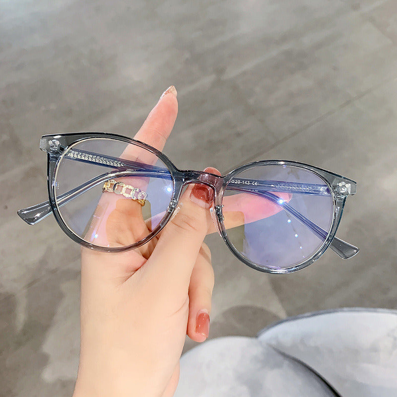 Fashion Round Blue Light Blocking Glasses Women Men Clear Lens Glass Frame Optical Spectacle Goggles Female Eyeglass