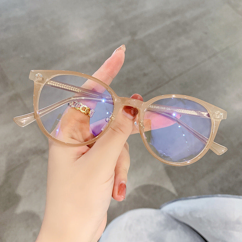 Fashion Round Blue Light Blocking Glasses Women Men Clear Lens Glass Frame Optical Spectacle Goggles Female Eyeglass