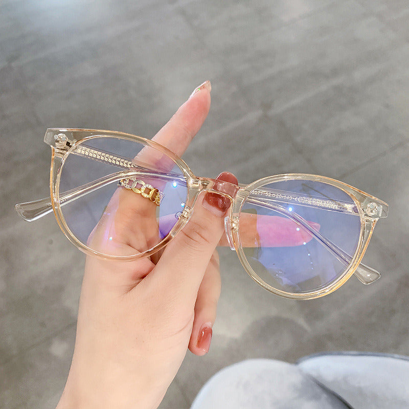 Fashion Round Blue Light Blocking Glasses Women Men Clear Lens Glass Frame Optical Spectacle Goggles Female Eyeglass