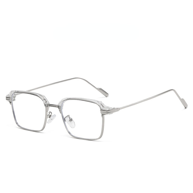 Fashion Semi Rimless Rectangle Blue Light Blocking Glasses Women Men Clear Lens Frame Optical Spectacle Goggles Female Eyeglass