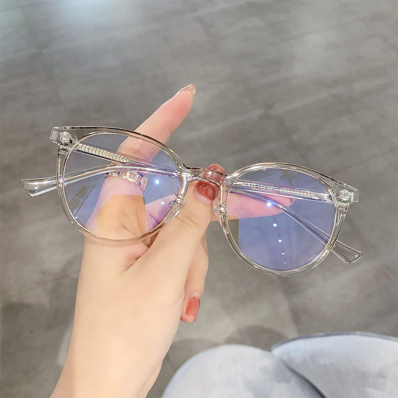 Fashion Round Blue Light Blocking Glasses Women Men Clear Lens Glass Frame Optical Spectacle Goggles Female Eyeglass