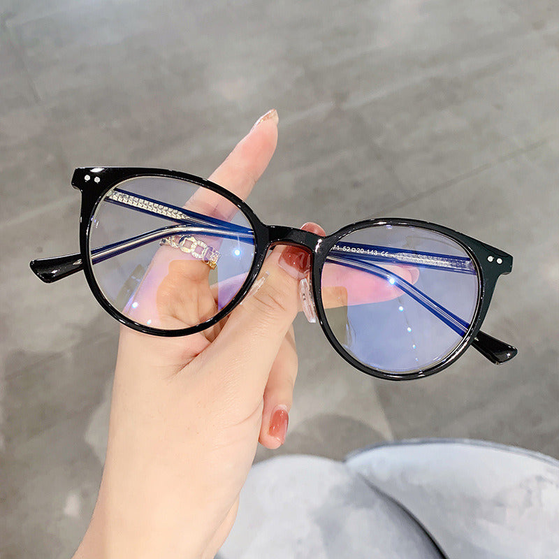 Fashion Round Blue Light Blocking Glasses Women Men Clear Lens Glass Frame Optical Spectacle Goggles Female Eyeglass