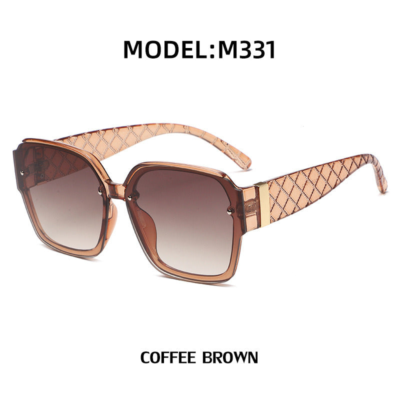 Fashion Square Sunglasses Women Oversized Pattern Frame Sunglass Vintage Sun Glass Female Luxury Eyewear UV400 Gradient Shades