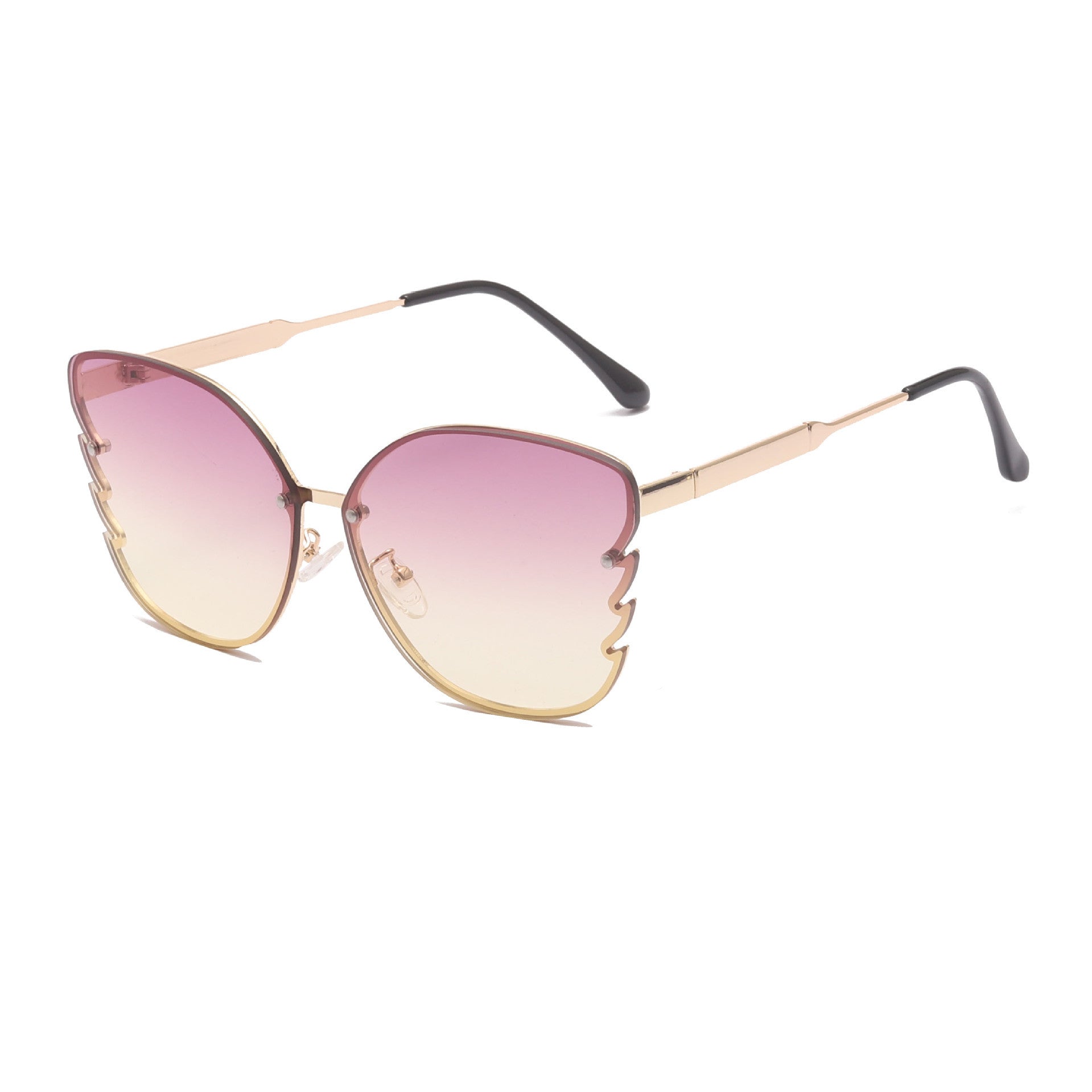 Butterfly Shape Sunglasses Fashion Sun Glasses Women Retro Riless Sunglass Gradient Shades Female Luxry Brand UV400 Eyewear