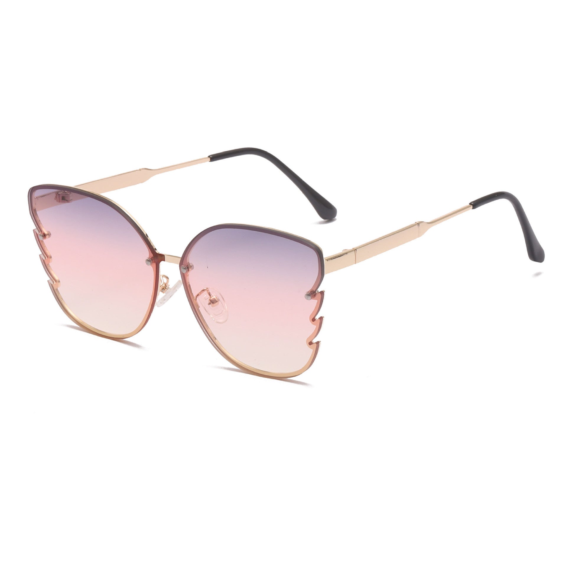 Butterfly Shape Sunglasses Fashion Sun Glasses Women Retro Riless Sunglass Gradient Shades Female Luxry Brand UV400 Eyewear