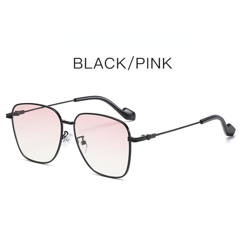 Pilot Sunglasses Women Oversized Sunglass Vintage Mental Sun Glass Female Luxury Design Eyewear UV400 Gradient Pink Shades