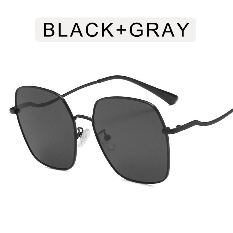 Square Sunglasses Oversized Frame Sun Glasses Fashion Mental Women Sunglass Female Luxry Brand UV400 Gradient Shades Eyewear