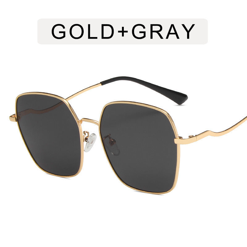 Square Sunglasses Oversized Frame Sun Glasses Fashion Mental Women Sunglass Female Luxry Brand UV400 Gradient Shades Eyewear