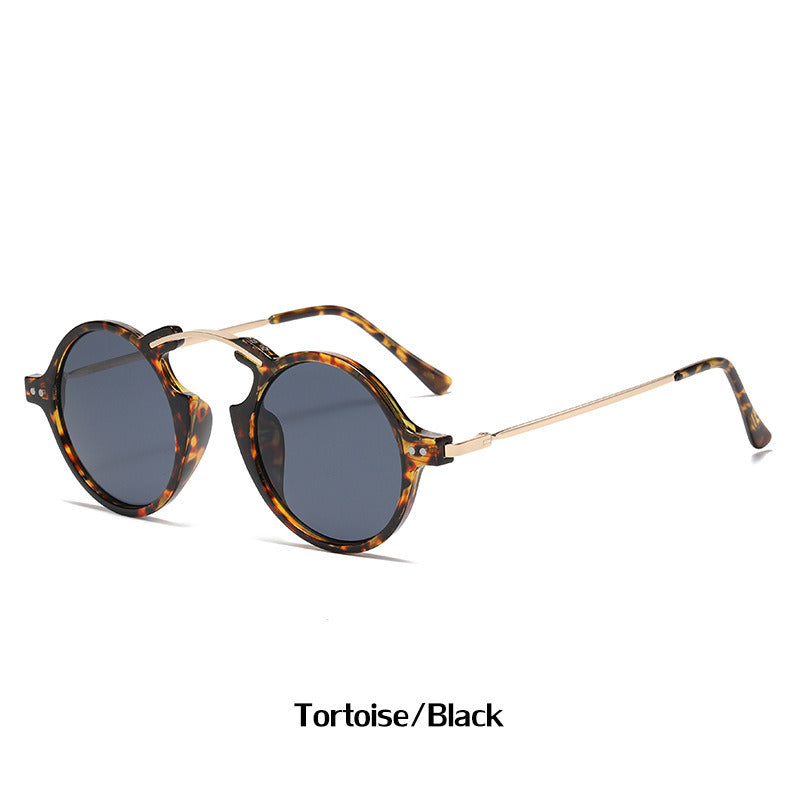 Fashion Steam Punk Sunglasses Women Round Sunglass Vintage Men Brand Design Eyewear Gradient Shades UV400 Leopard Sun Glass