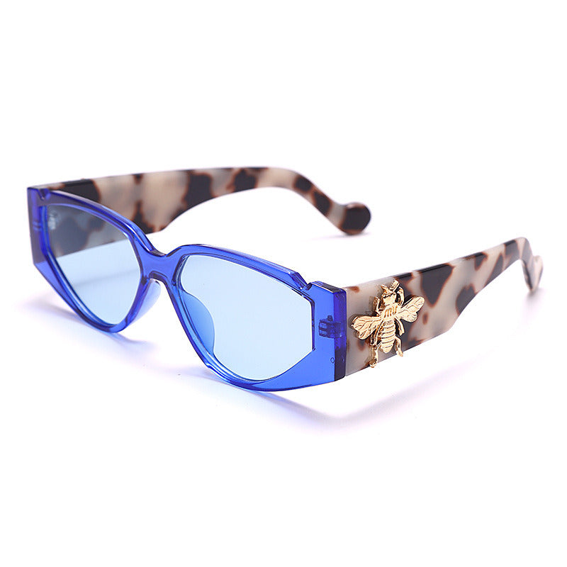 Fashion Rectangle Bee Sunglasses Women Rhinestones Sunglass Vintage Men Brand Design Eyewear Gradient Shades UV400 Sun Glasses