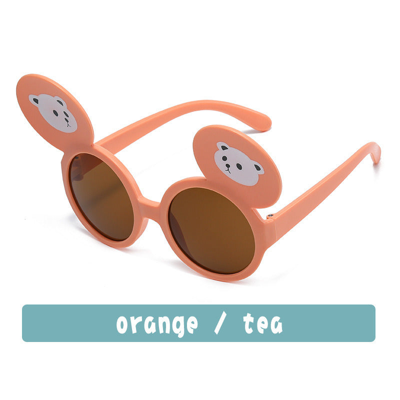 Fashion Bear Ear Sunglasses Boy Round Glasses Retro Children Sunglass Girl Brown Eyewear UV400 Sun Glass Outdoor Kid Shades