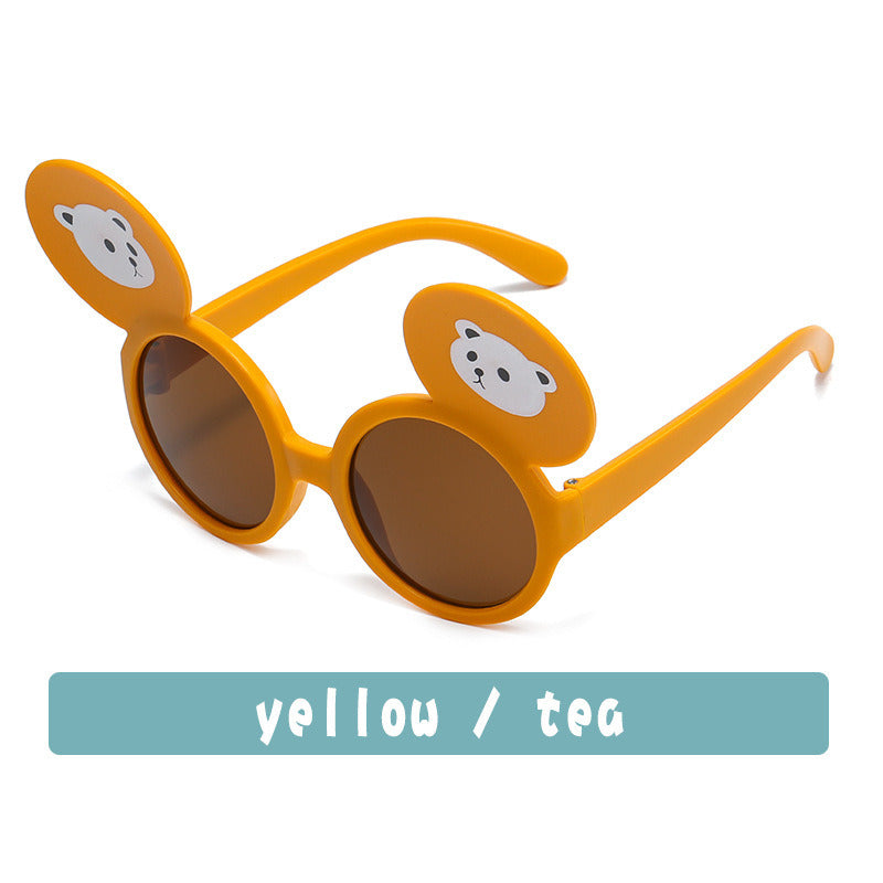 Fashion Bear Ear Sunglasses Boy Round Glasses Retro Children Sunglass Girl Brown Eyewear UV400 Sun Glass Outdoor Kid Shades