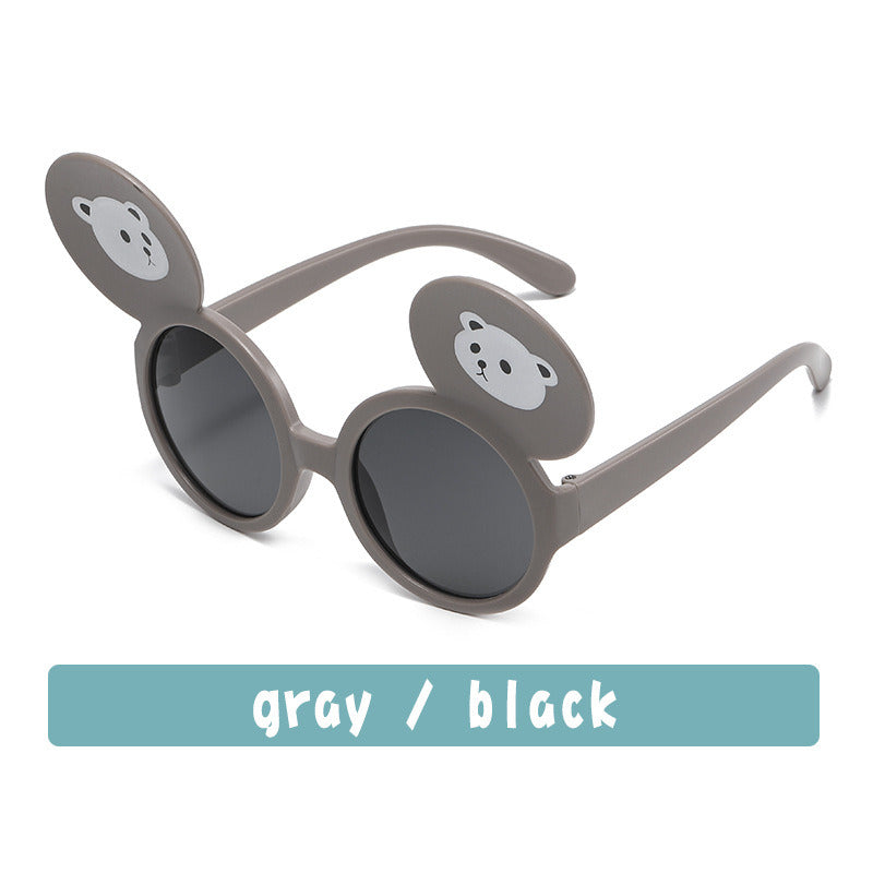 Fashion Bear Ear Sunglasses Boy Round Glasses Retro Children Sunglass Girl Brown Eyewear UV400 Sun Glass Outdoor Kid Shades