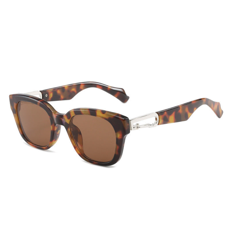 Fashion Suqare Sunglasses Women Leopard Glasses Retro Hollow Out Sunglass Men Luxury Eyewear UV400 Sun Glass Brown Shades