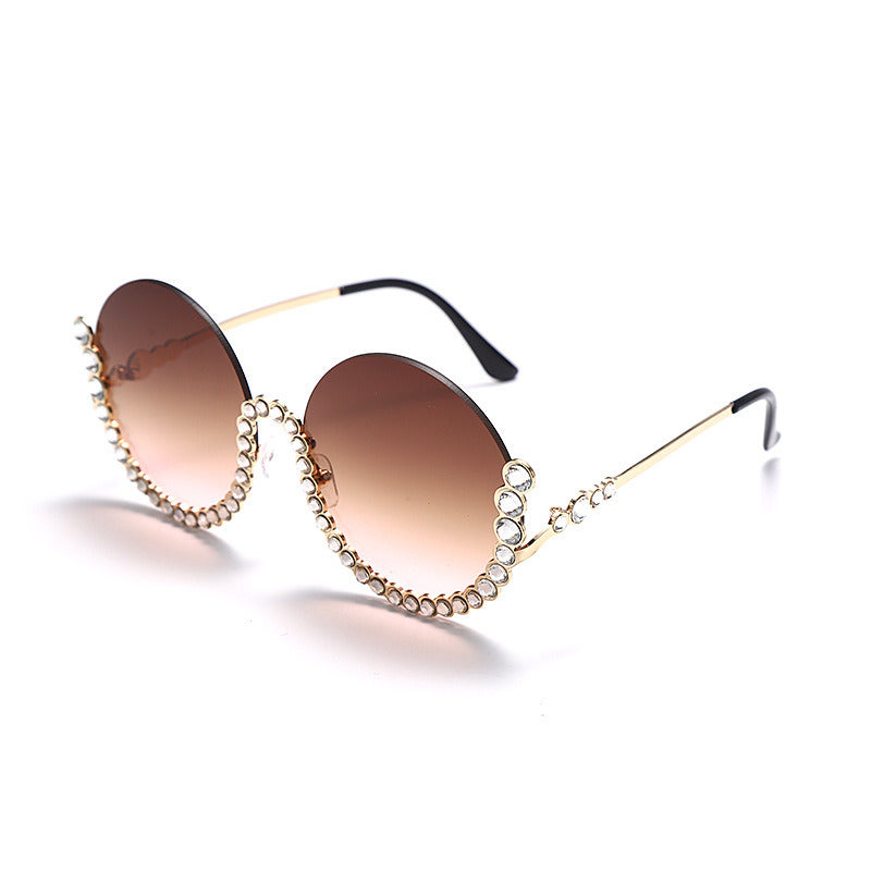 Fashion Round Sunglasses Women Diamond Glasses Retro Sunglass Female Luxury Brand Design Eyewear UV400 Sun Glass Shades