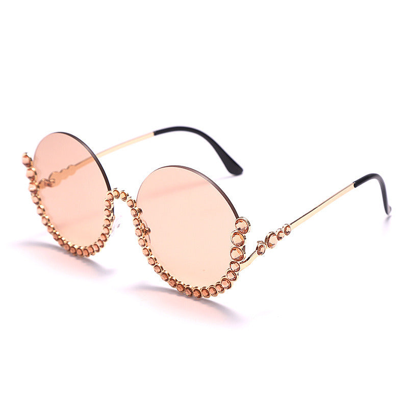 Fashion Round Sunglasses Women Diamond Glasses Retro Sunglass Female Luxury Brand Design Eyewear UV400 Sun Glass Shades