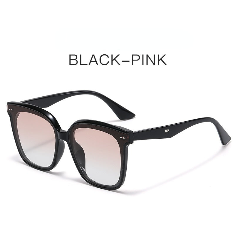 Fashion Square Sunglasses Women Rivets Sunglass Vintage Large Frame Sun Glass Men Luxury Brand Design Eyewear UV400 Brown Shades