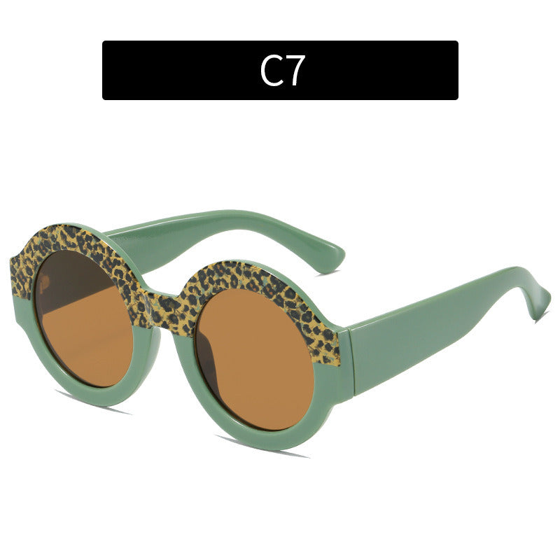 Fashion Round Sunglasses Women Glasses Retro Leopard Frame Sunglass Men Luxury Designer Eyewear UV400 Sun Glass Brown Shade