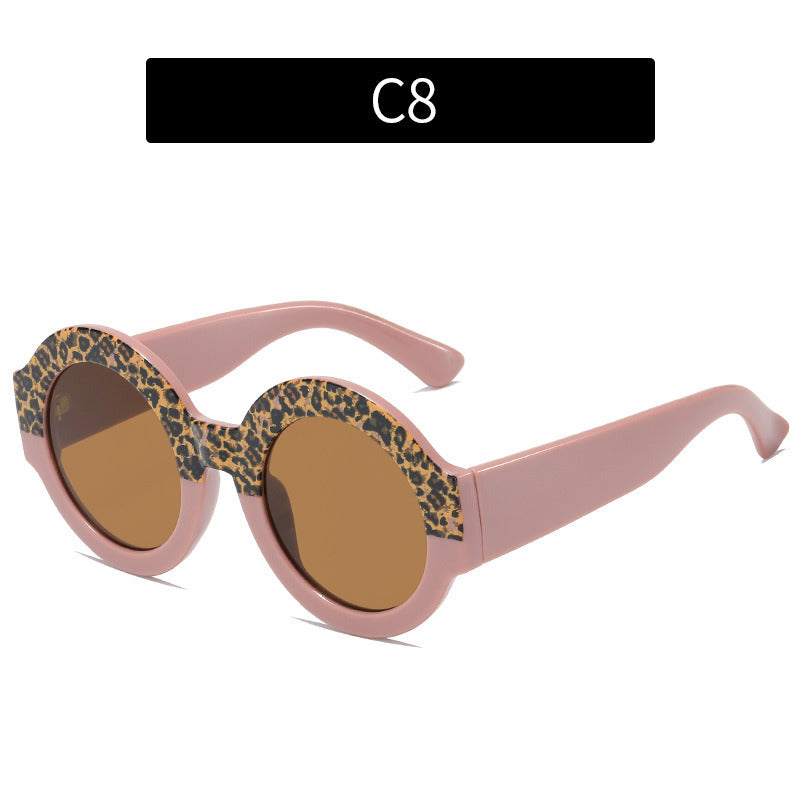 Fashion Round Sunglasses Women Glasses Retro Leopard Frame Sunglass Men Luxury Designer Eyewear UV400 Sun Glass Brown Shade