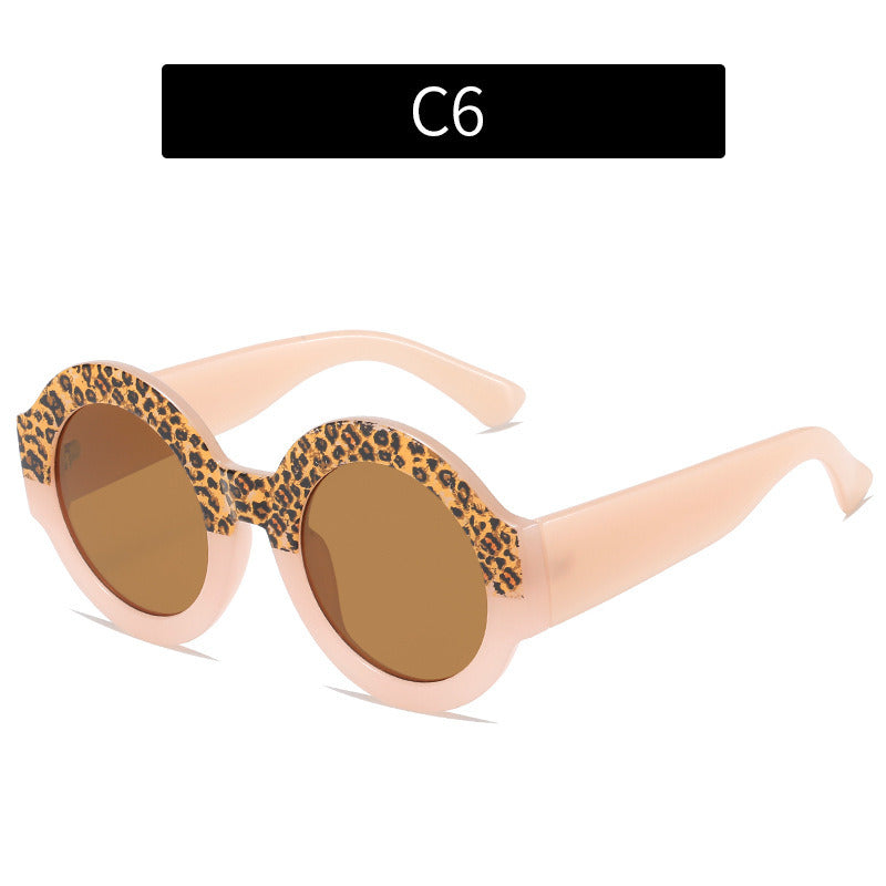 Fashion Round Sunglasses Women Glasses Retro Leopard Frame Sunglass Men Luxury Designer Eyewear UV400 Sun Glass Brown Shade