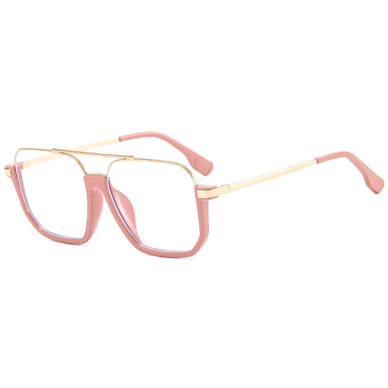 Fashion Double Bean Square Anti-blue Light Glasses Women Men Clear Lens Blue Light Blocking Glass Frame Optical Spectacle Goggle